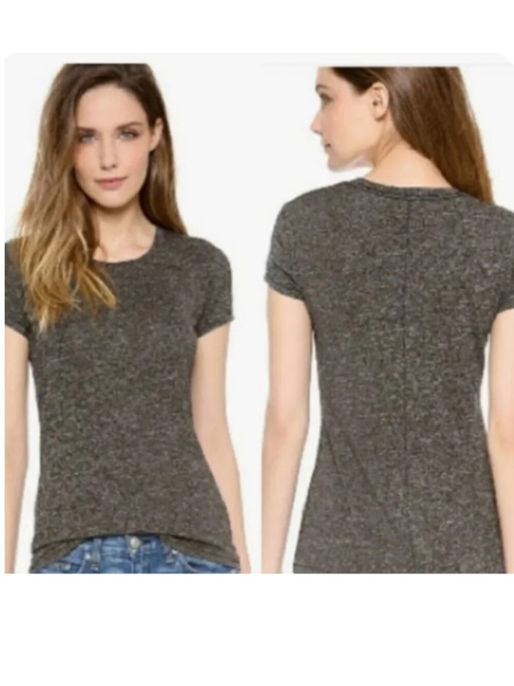 Rag & Bone/Jean Short Sleeve T Shirt in Black Heather